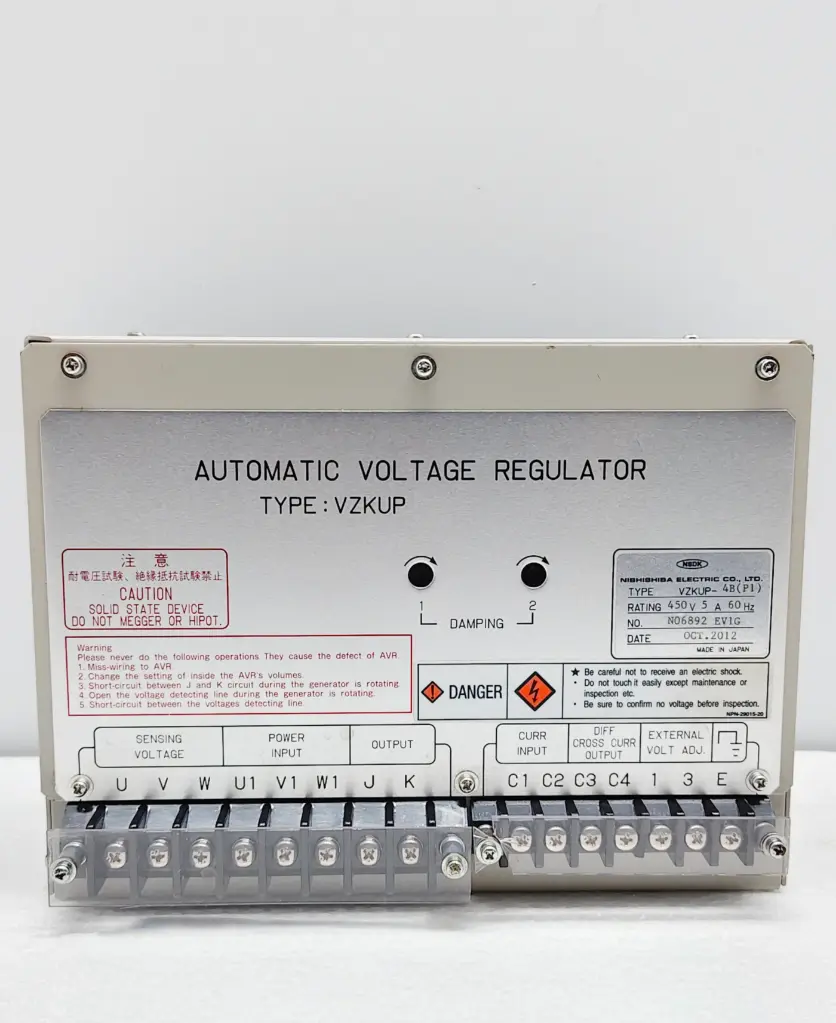 NISHISHIBA AUTOMATIC VOLTAGE REGULATOR TYPE: VZKUP-4B (P1) $2595