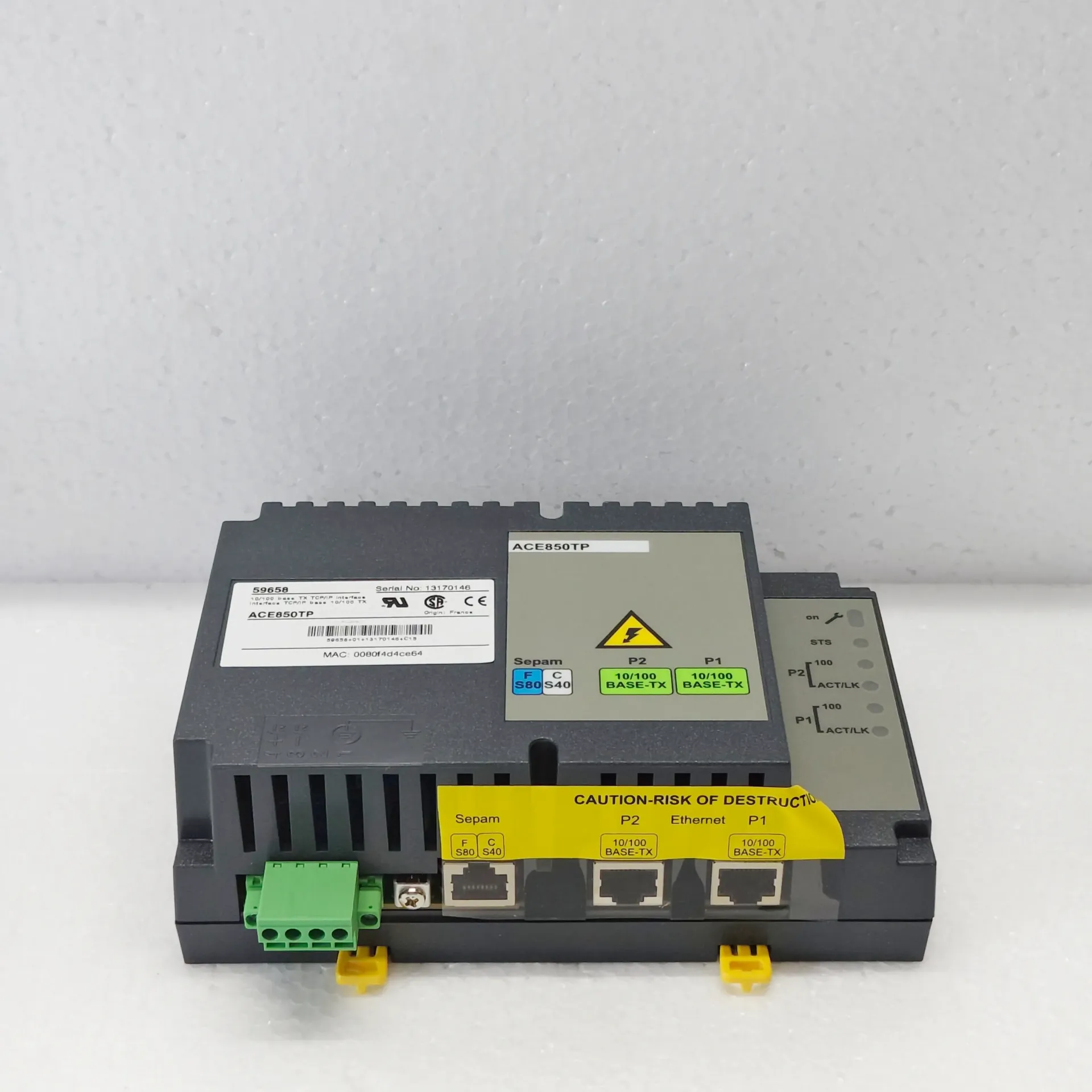 SCHNEIDER ELECTRIC 59658 ACE850TP ETHERNET PORTS INTERFACE MODULE