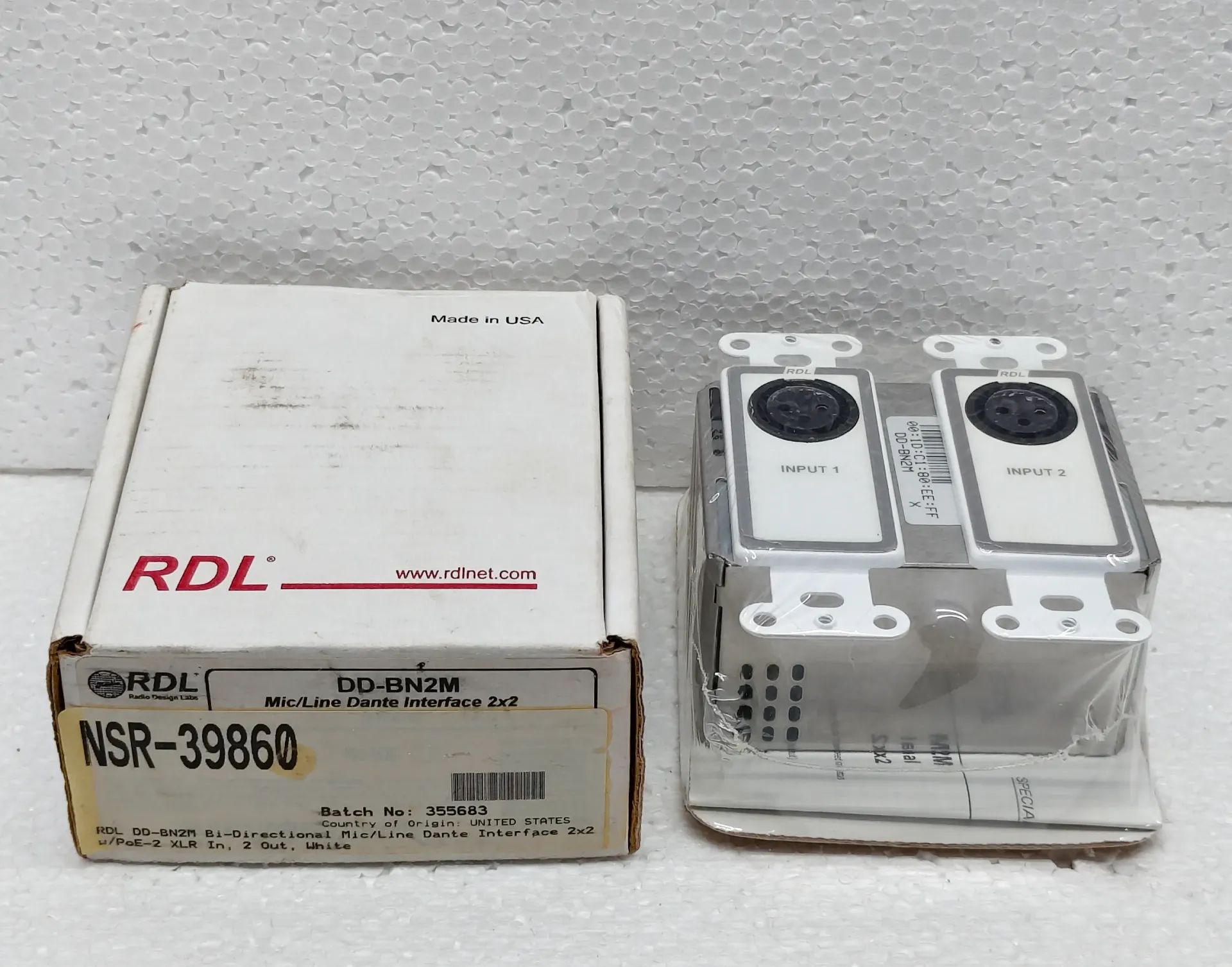 RDL DD-BN2M BI-DIRECTIONAL MIC/LINE DANTE INTERFACE 2X2