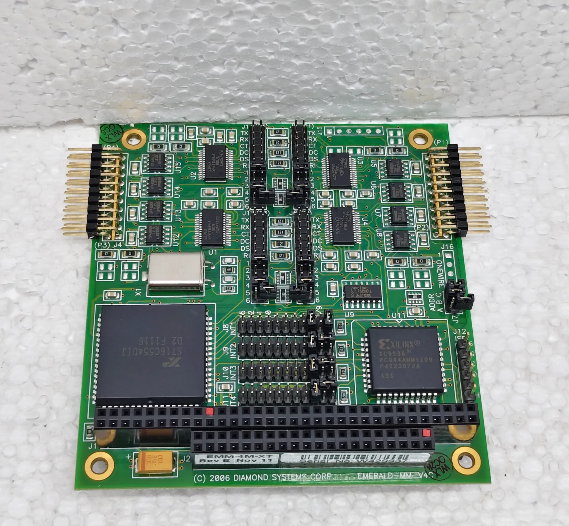 DIAMOND SYSTEMS EMERALD-MM 4-PORT MULTIPROTOCOL PC/104 MODULE PN: EMM-4M-XT REV: E
