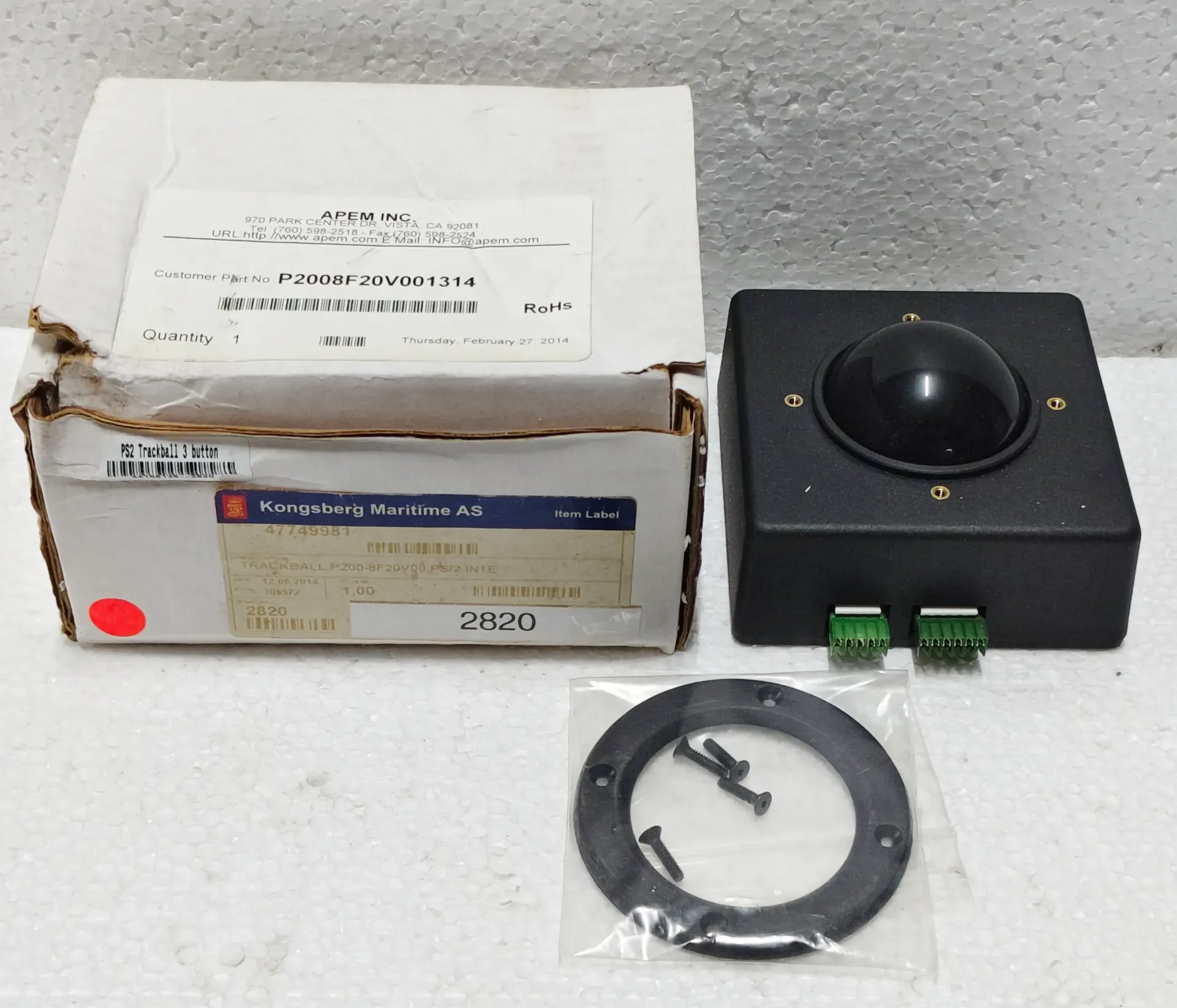 KONGSBERG PS2 TRACKBALL 3 BUTTON